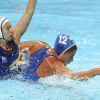 35th LEN European Water Polo Championship - Split 2022 - SUN 28 AUG 2022 - Romania vs Greece - 	DVORZHETSKA Mariia of Romania and MYRIOKEFALITAKI Maria of Greece.