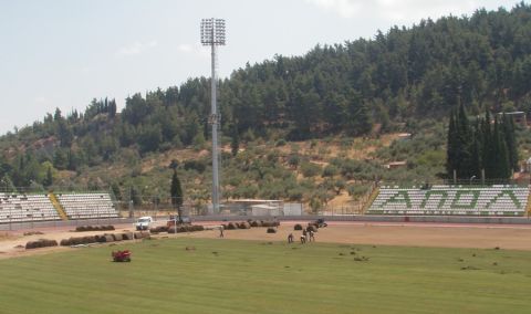 Εργοτάξιο το γήπεδο του Λεβαδειακού