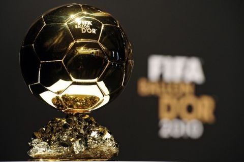 The FIFA Ballon d'Or trophy is displayed during a press conference with the finalists of the 2011 FIFA Ballon d'Or on January 10, 2011 in Zurich. The three finalists for the 2011 Ballon d'Or are Spain's Xavi Hernandez, Spain's Andres Iniesta and Argentina's Lionel Messi who all play for Barcelona. AFP PHOTO / FRANCK FIFE. (Photo credit should read FRANCK FIFE/AFP/Getty Images)