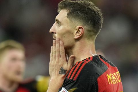 Ο Τόμας Μενιέλ σε ματς του Βελγίου απέναντι στην Κροατία στο Μουντιάλ του 2022