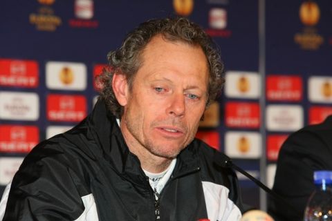 Moscow, Russia - FC Rubin Kazan vs FC Twente: UEFA Europa League Round of 32 Pre-Match press conference. In picture: Head coach FC Twente Michel Preud'homme.