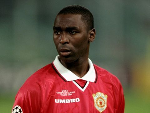 23 Nov 1999:  Portrait of Andy Cole of Manchester United lining up for the UEFA Champions League Group B match against Fiorentina at the Artemio Franchi Stadium in Florence, Italy. Fiorentina won 2-0. \ Mandatory Credit: Alex Livesey /Allsport