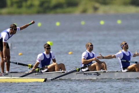 (BOW) STERGIOS PAPACHRISTOS & IOANNIS TSILIS & NIKOLAOS GKOUNTOULAS & (STROKE) APOSTOLOS  GKOUNTOULAS 