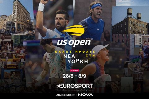 144o US Open: Το 4o και τελευταίο Grand Slam της σεζόν στο τένις με Τσιτσιπά & Σάκκαρη στο Eurosport 