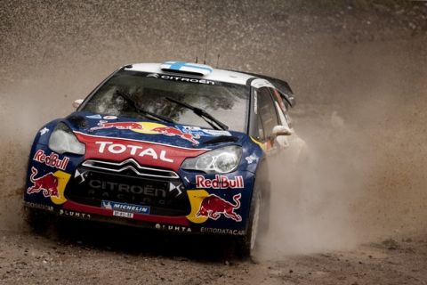 Finnish driver Mikko Hirvonen steers his Citroen DS3 WRC with his compatriot co-driver Jarmo Lehtienen during the 3rd stage of the WRC Argentina 2012 near Agua de Oro, Cordoba, Argentina on April 27, 2012. AFP PHOTO/DIEGO LIMA        (Photo credit should read DIEGO LIMA/AFP/GettyImages)