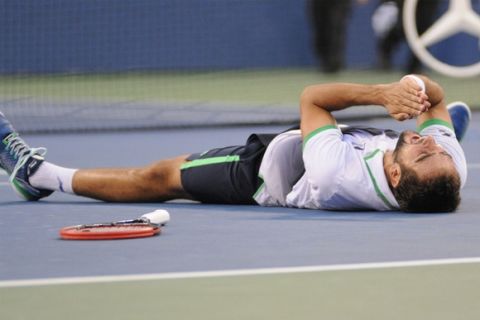 Marin Cilic celebrates after winning the 2014 US Open. 