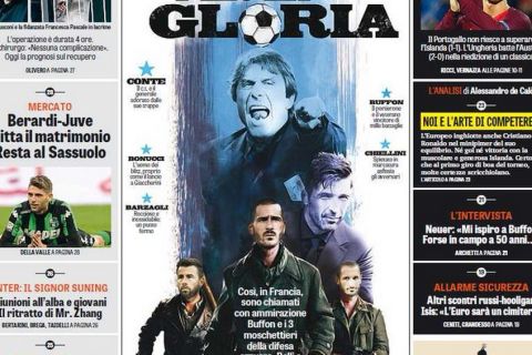 Το επικό πρωτοσέλιδο της Gazzetta dello Sport για εθνική Ιταλίας