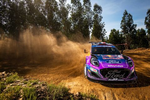 Sébastien Loeb (FRA)  Isabelle Galmiche (FRA) of team M-SPORT FORD WORLD RALLY TEAM  are seen racing during the World Rally Championship Portugal in Porto, Portugal on 19 May, 2022 // Jaanus Ree / Red Bull Content Pool // SI202205190187 // Usage for editorial use only // 