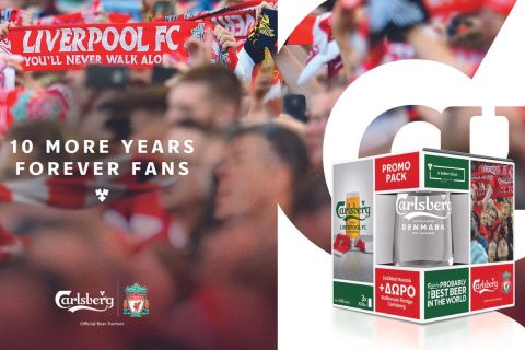 Η Carlsberg χορηγός της ομάδας της Liverpool για τουλάχιστον 10 χρόνια