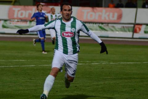 Spor Toto Süper Lig'de Torku Konyaspor, kendi evinde Kayseri Erciyesspor ile karlat. Torku Konyasporlu Gekas, att gol sonras gol sonras büyük sevinç yaad. (Rifat Yerlikaya - Anadolu Ajans)