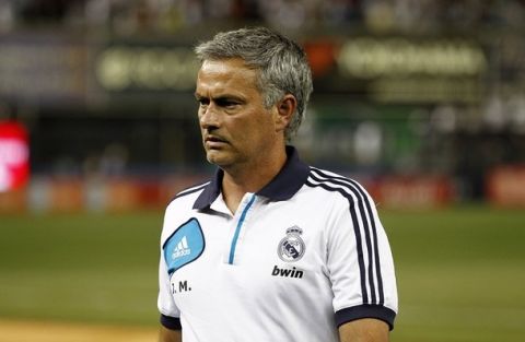 NEW YORK - AUGUST 08:  Head coach Jose Mourinho of Real Madrid leaves the field after victory over A.C. Milan in their match at Yankee Stadium on August 8, 2012 in New York City.  (Photo by Jeff Zelevansky/Getty Images)