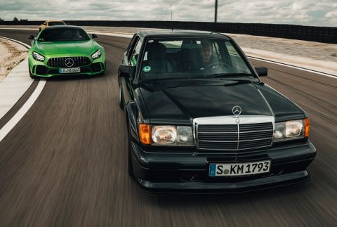 Mercedes-AMG GT R, 2019; Mercedes-Benz 190 E 2.5-16 Evolution II, 1990; Location: Handlingparcours, PTZ Immendingen (DE)