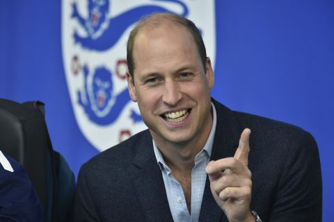 Britain's Prince William, the Prince of Wales visits England's national football centre at St. George's Park to mark its 10th anniversary as the home of English football, in Burton upon Trent, England, Wednesday, Oct. 5, 2022.(AP Photo/Rui Viera, Pool)