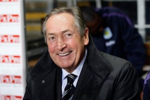 Aston Villa manager Gerard Houllier smiles before their third-round English League Cup soccer match against Blackburn Rovers at Villa Park stadium, Birmingham, England, Wednesday, Sept. 22, 2010. (AP Photo/Simon Dawson) ** NO INTERNET/MOBILE USAGE WITHOUT FOOTBALL ASSOCIATION PREMIER LEAGUE (FAPL) LICENCE. CALL +44 (0) 20 7864 9121 or EMAIL info@football-datco.com FOR DETAILS **