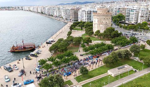 Η εκκίνηση από τη Θεσσαλονίκη του δεύτερου σκέλους της πρώτης αγωνιστικής ημέρας του Γύρου Ελλάδας 2024. Η εικόνα, όσο όμορφη και αν είναι (που είναι), λέει δυστυχώς και πολλές αλήθειες... (15/5/2024).