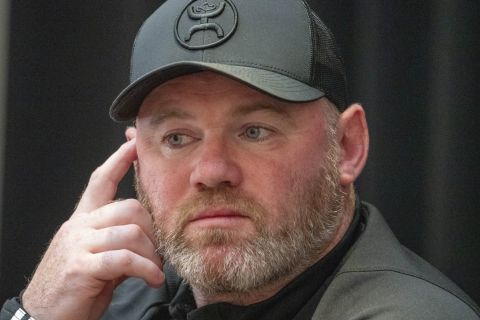 MLS All-Star head coach Wayne Rooney, of DC United, listens as he speaks with reporters during MLS All-Star events, Tuesday, July 18, 2023, in Washington. (AP Photo/Alex Brandon)