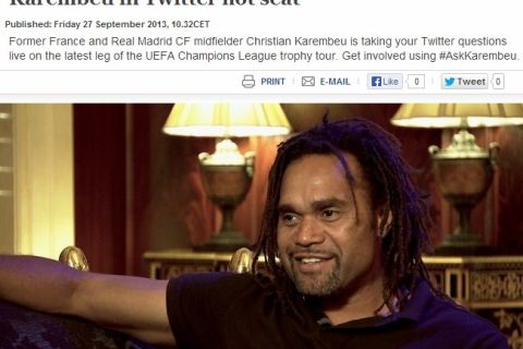 Ο Καρεμπέ στην ιστοσελίδα της UEFA