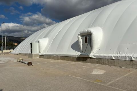 Το SPORT24 στο εντυπωσιακό Air Dome που θα στεγάζει τις μπασκετικές ελπίδες της ΑΕΚ