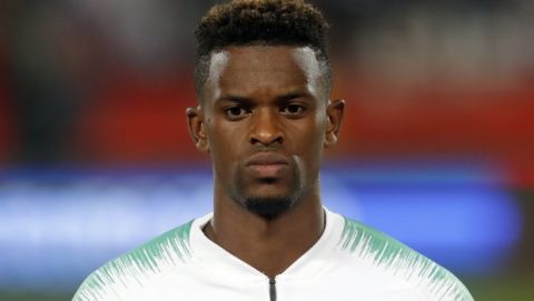 Portugal's Nelson Semedo prior to playing their Euro 2020 group B qualifying soccer match between Serbia and Portugal, on the stadium Rajko Mitic in Belgrade, Serbia, Saturday, Sept. 7, 2019. (AP Photo/Darko Vojinovic)