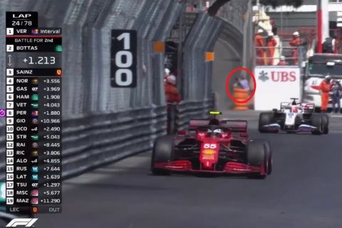 Formula 1 Μονακό GP: Φακός από κάμερα έπεσε στην πίστα στη διάρκεια του 24ου γύρου