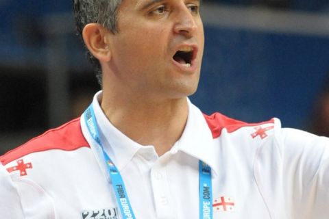 Coach Igor Kokoskov of Georgia reacts during a game against Greece in the 2011 European championship second round group F , basketball game in Vilnius on September 12, 2011. AFP PHOTO / JANEK SKARZYNSKI (Photo credit should read JANEK SKARZYNSKI/AFP/Getty Images)