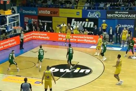 Περιστέρι bwin - Παναθηναϊκός: Το buzzer beater τρίποντο του Χαντς που έστειλε τη διαφορά στο +12 στο τέλος του πρώτου μέρους