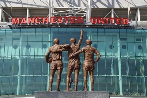 Manchester United Football Club Old Trafford football ground. Old Trafford has the largest capacity of any English football stadium at just over 76,000, and is the only UEFA 5-star rated facility in England.