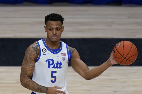 Pittsburgh's Au'diese Toney plays against Northern Illinois during the first half of an NCAA college basketball game, Saturday, Dec. 5, 2020, in Pittsburgh. (AP Photo/Keith Srakocic)