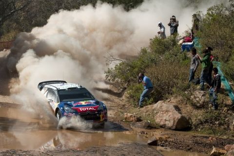 French driver Sebastien Loeb and partner Daniel Elena from Monaco on their Citroen DS3, compete in the Rally of Mexico, in Silao, Guanajuato state, on March 4, 2011. AFP PHOTO/ALFREDO ESTRELLA (Photo credit should read ALFREDO ESTRELLA/AFP/Getty Images)