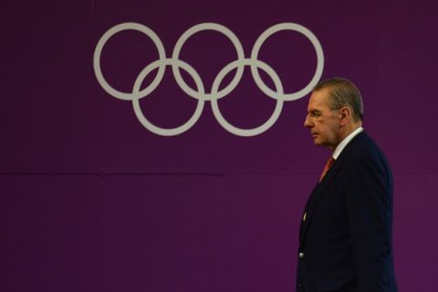 LONDON, ENGLAND - JULY 28:  Jacques Rogge, President of the International Olympic Committee looks on during the medal ceremony for the Women's 10m Air Rifle Shooting Final on Day 1 of the London 2012 Olympic Games at The Royal Artillery Barracks on July 28, 2012 in London, England.  (Photo by Lars Baron/Getty Images)